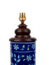 Blue pottery Cylindrical Table Lamp (Without Shade)